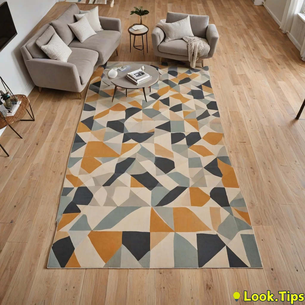 6. Painted Floor 'Rug' Designs: Art Underfoot, Zero Waste Above