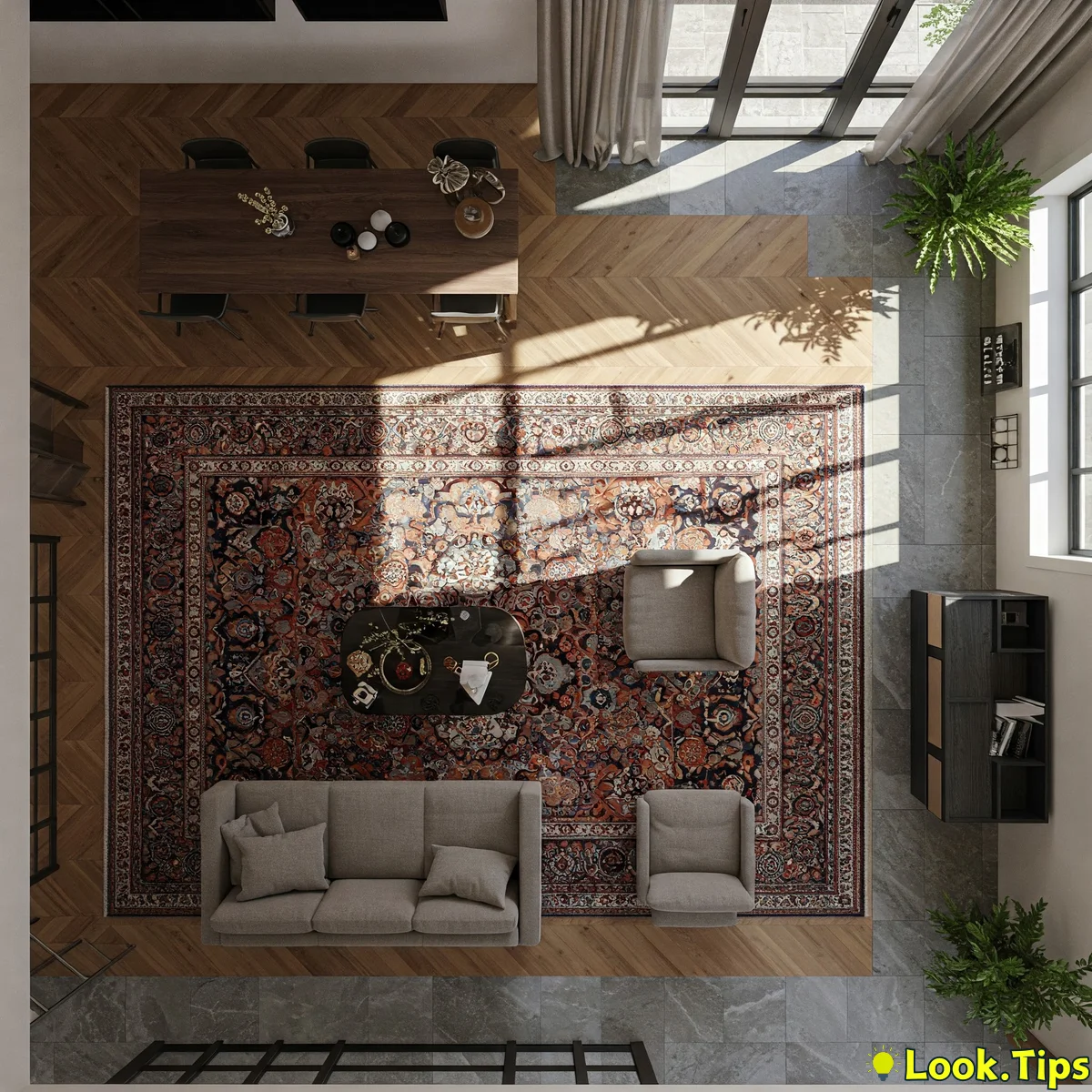3. Textural Transitions: Define Zones Underfoot