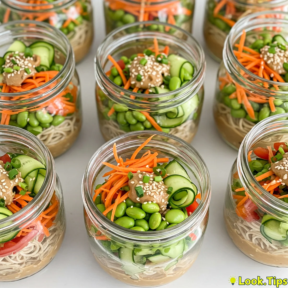 6. Cold Noodle Salad Jars: Asian-Inspired Delight