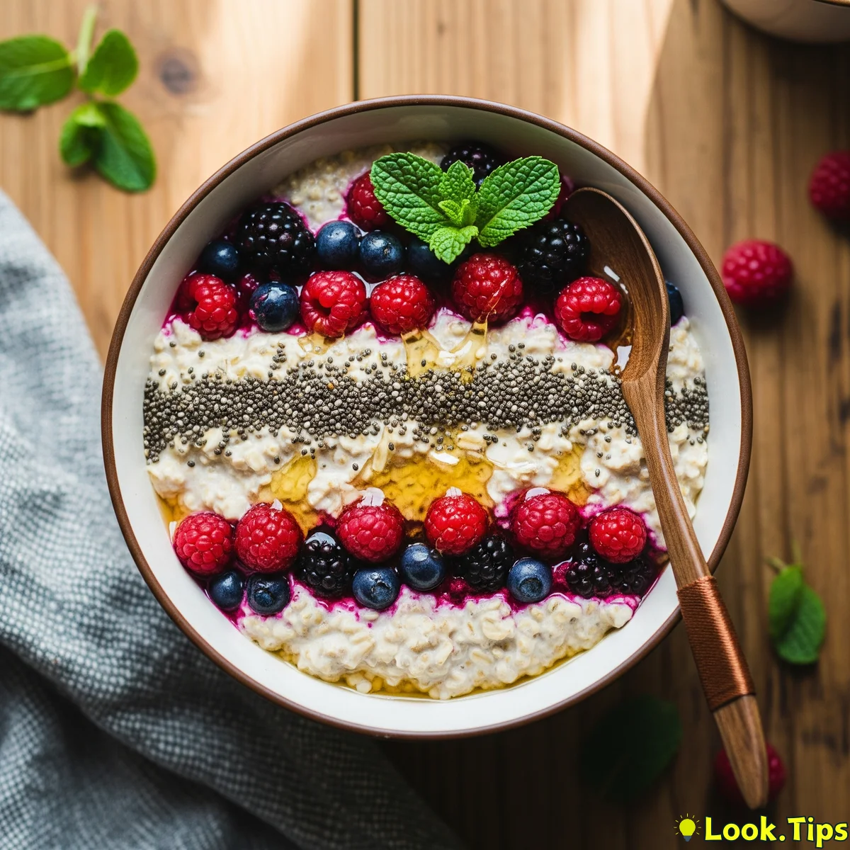 4. Prebiotic Power Bowl: Overnight Oats with Berries & Chia for Sustained Mental Energy