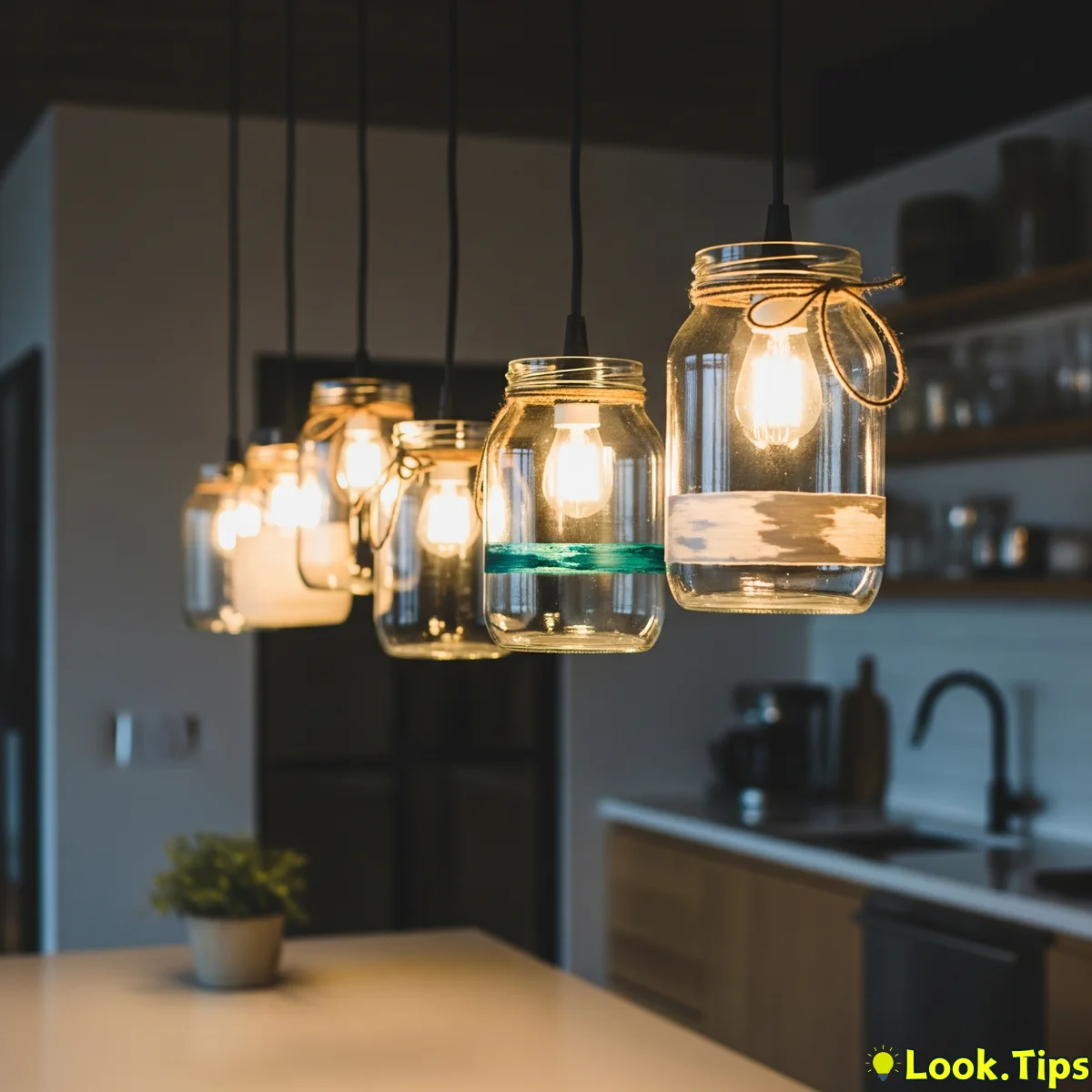 1. Transform Old Jars into Chic Lighting Fixtures